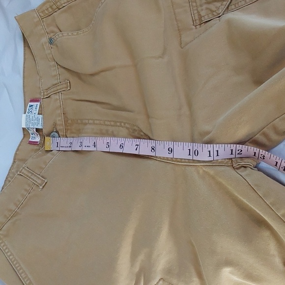 U.S Polo Assn Mens Khaki Cargo Shorts Button fly Velcro Pockets Preppy Sz.31 - Picture 11 of 15